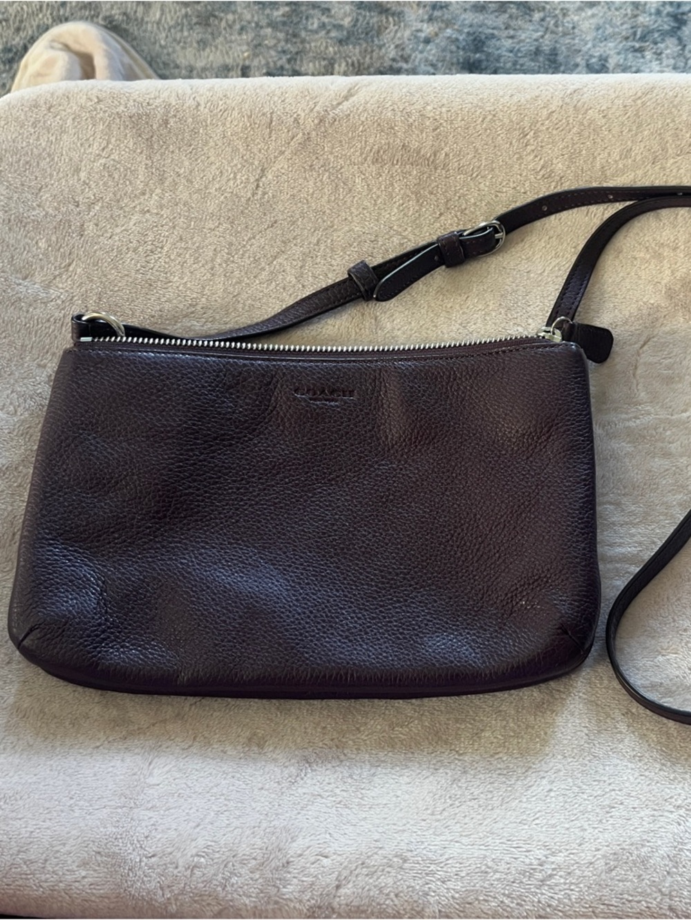 Coach Pebbled Leather Crossbody in Plum